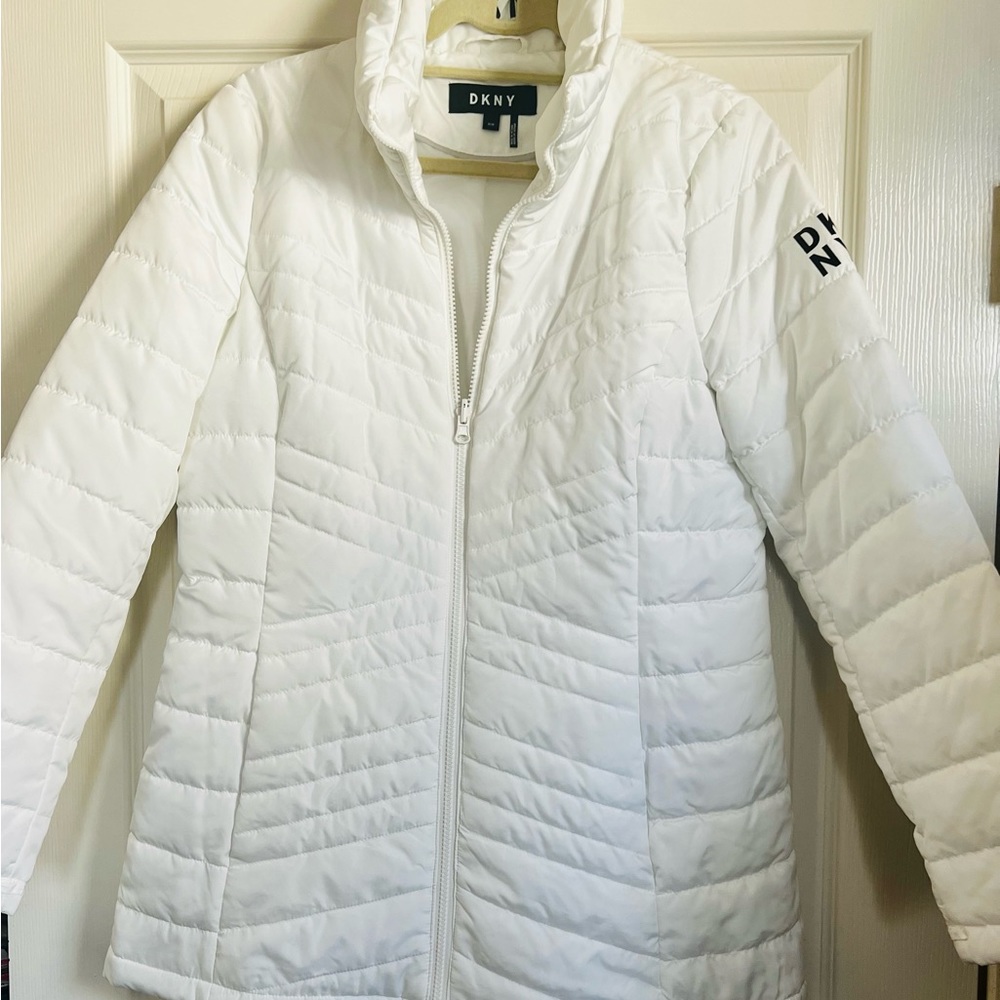 Beautiful bright white DKNY parka